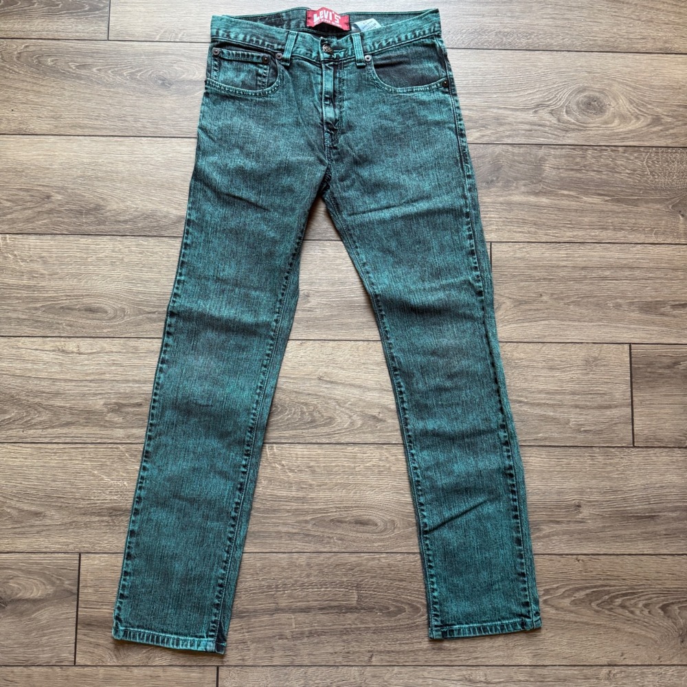 Levi's 510 Super Skinny Jeans‎ Teal Acid Wash Boys Youth Size 16 28x28